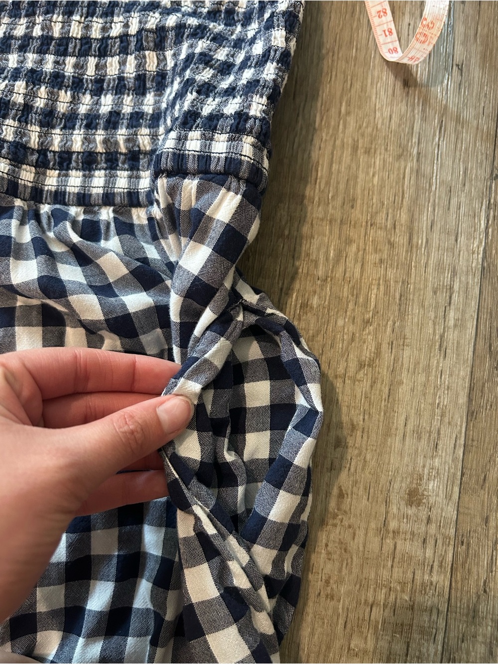Lane Bryant Navy Blue + White Gingham Midi Dress with Ruffle Hem. Size: L/XL - Picture 8 of 11
